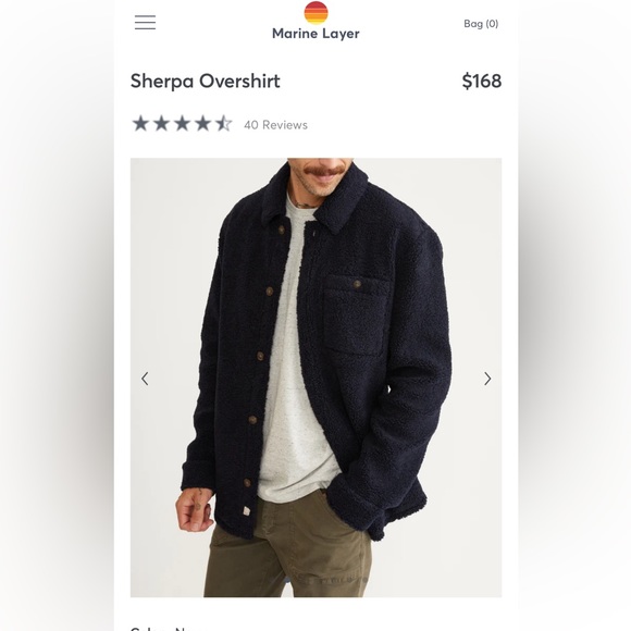 BRAND NEW MARINE LAYER sherpa over shirt - Picture 2 of 2